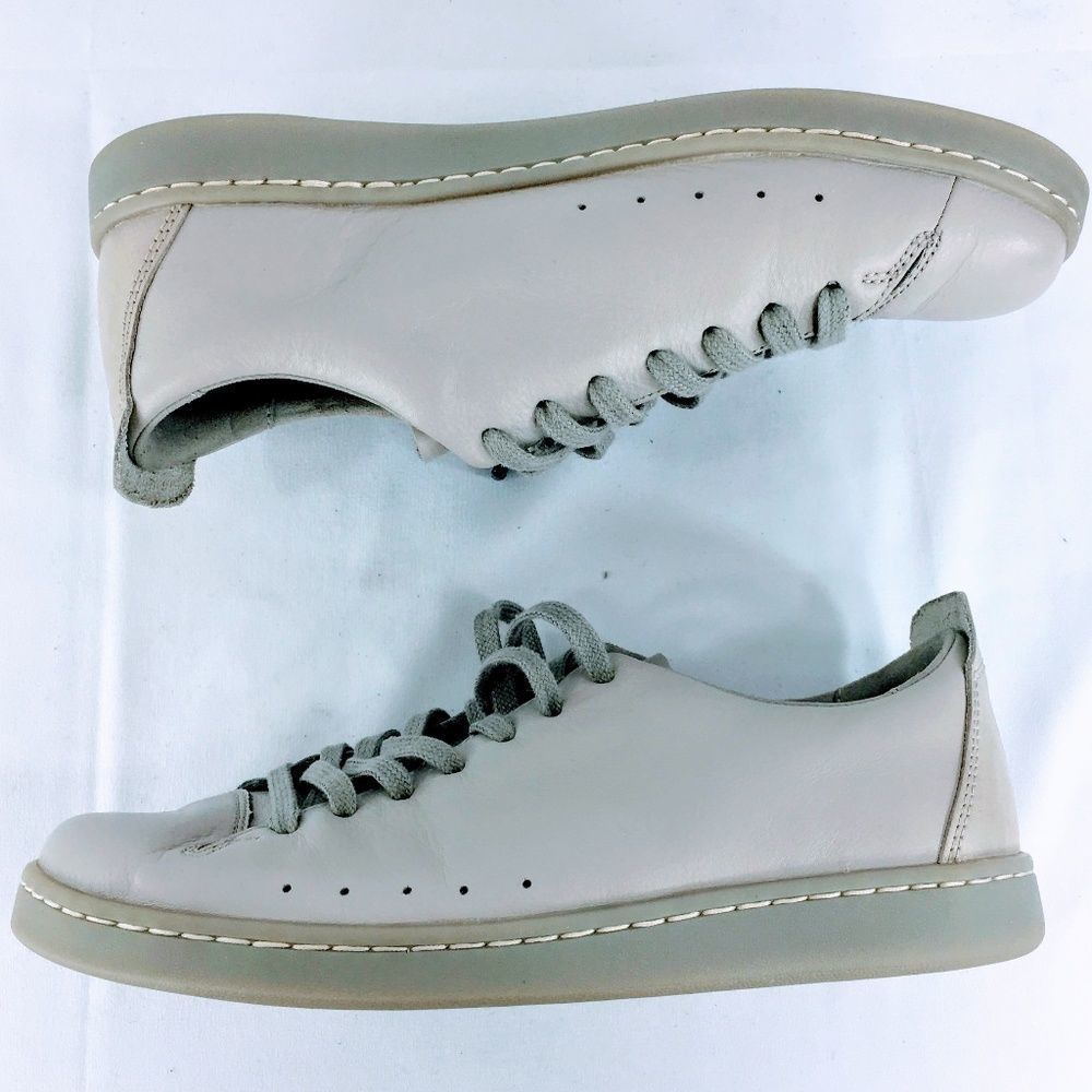 Clarks Nathan Lace Men Sneakers Gray Leather Active Air Venting Comfy Sz 7.5 - Picture 4 of 9